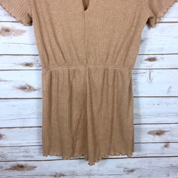 Khaki MakeMeChic High Waist Romper - Picture 11 of 12